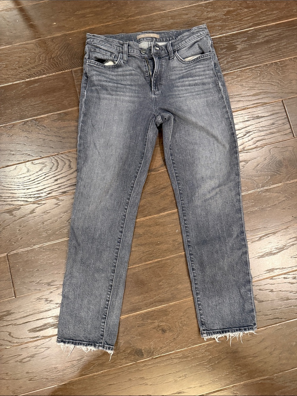Joe's Jeans Grey Cropped Straight-Leg Jeans